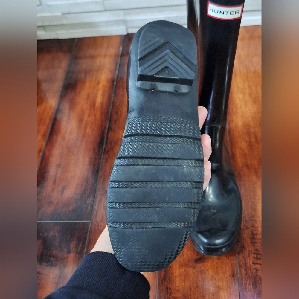 Hunter Women Original Tall Gloss Shoes US 9 M Black Rain Boots UK 7 EU 40/41 - Picture 6 of 7
